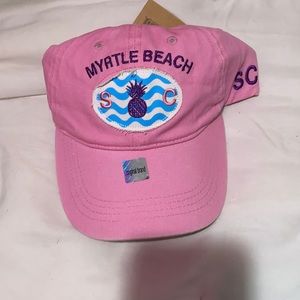 A pink hat from Myrtle Beach, SC.
